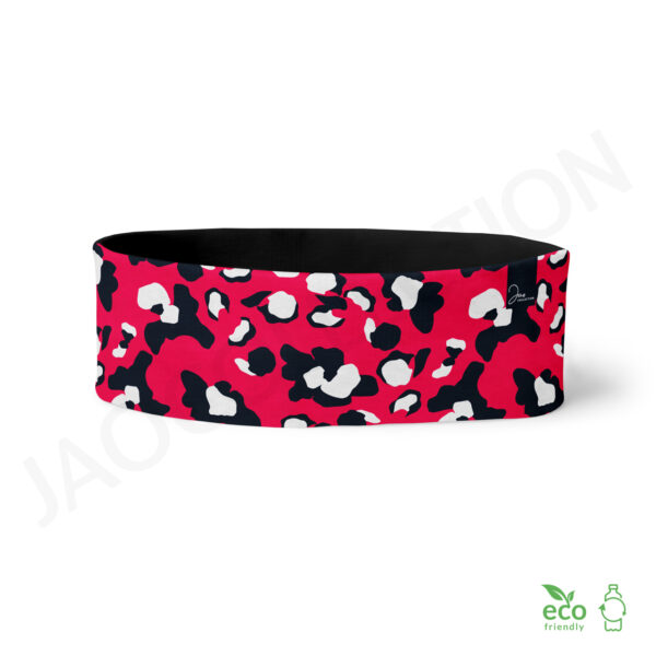 Bandeau technique eco polaire effet soie LEOPARD FUSCHIA